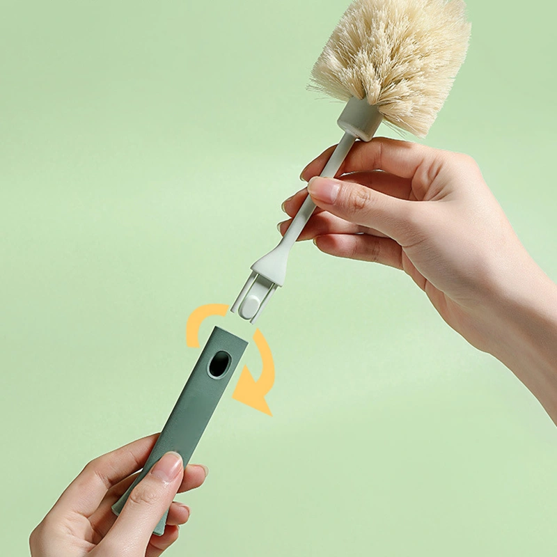 Bottle Brush With Long Handle Flexible Portable Water Bottle Cleaner For Washing Containers Gray