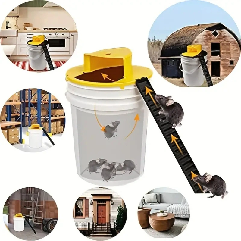 FlipTop Lid Mouses Trap Bucket High Effective Mouse Catchers For