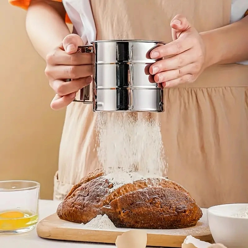 Stainless Steel Flours Sieve Cup With Handle RustProof Powder Mesh