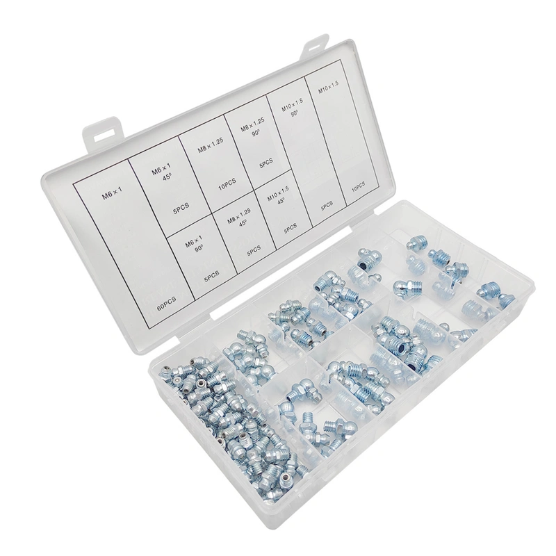 220-Piece Grease Zerk Fitting Assortment Set – Metric & SAE Sizes For Hydraulic & Lubrication