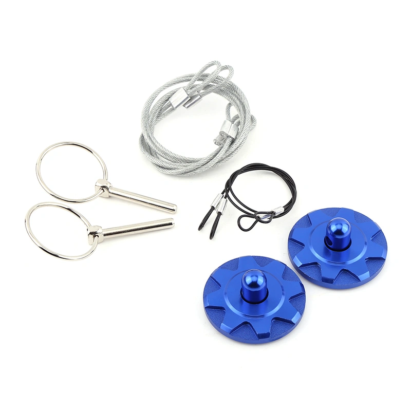 Universal Aluminum Alloy Hood Pin Appearance Kit Racing Hood Lock Blue