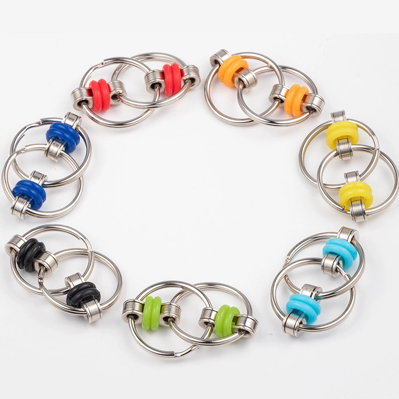 Fidget Toy 5 PCS Metal Flipping Chain Fidget Finger Toy Reduce Anxiety