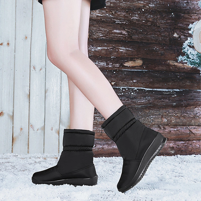 Winter Snow Boots For Women Warm Booties Outdoor Waterproof Boots NonSlip Shoes Black,39
