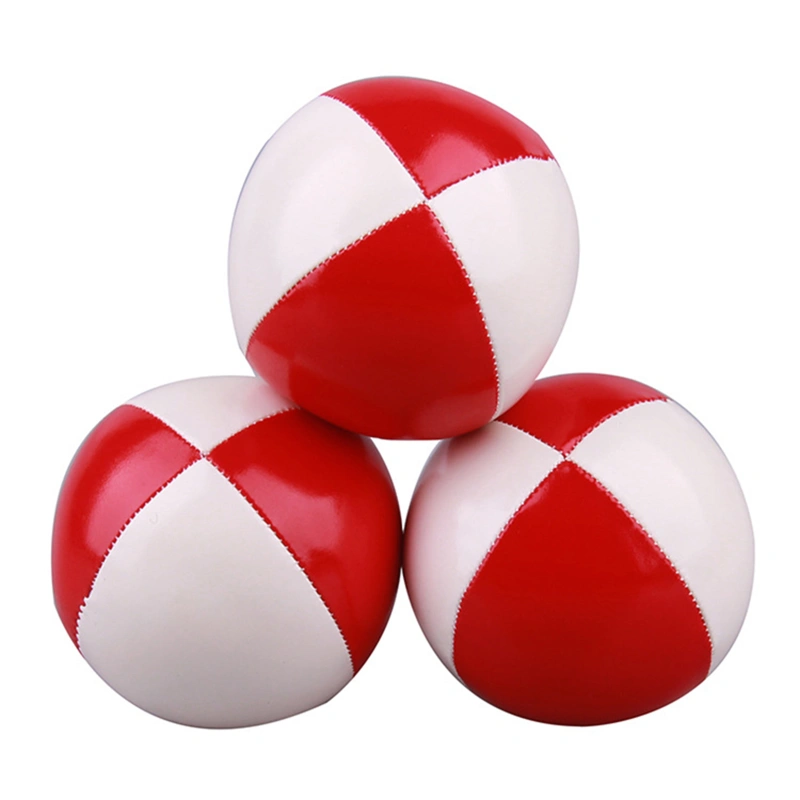 3 Pcs Juggling Ball Set Panel Leather Professional Juggle Ball For Beginner Kid Adult Red and