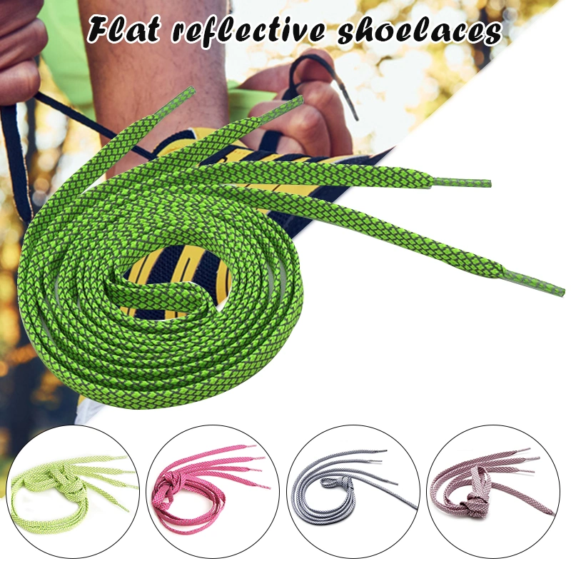 2 Pair Reflective Shoelaces Weave Braided Bracelet Sneakers Running