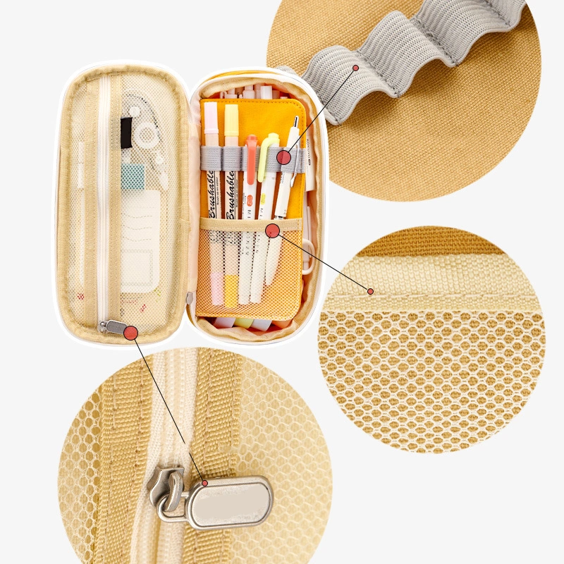 DoubleLayer Pencil Case Large Capacity Canvas Stationery Storage Bag Great Gifts For Boys And