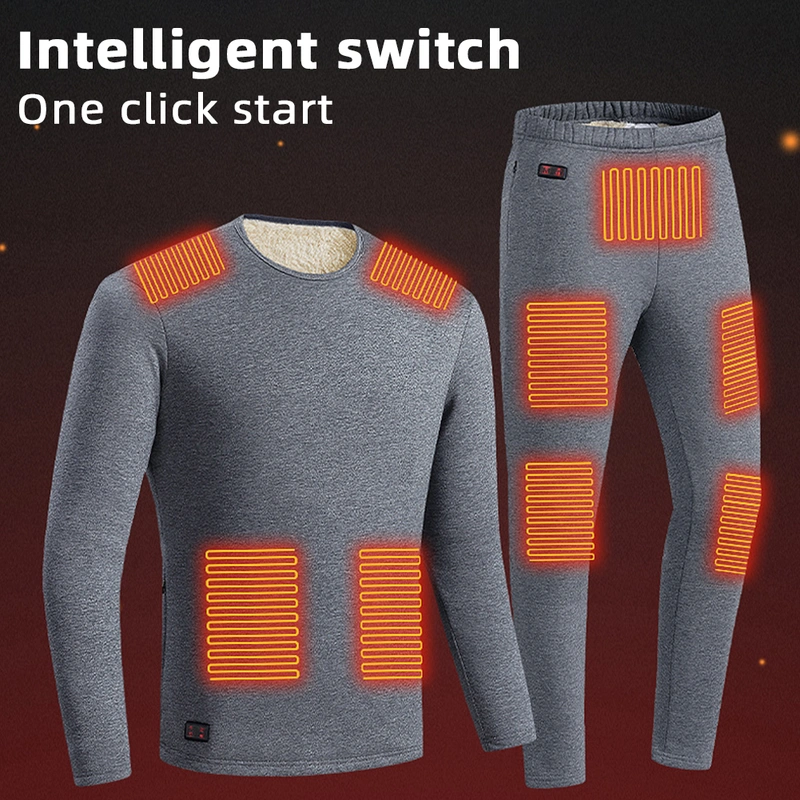 Electric Heating Thermal Underwear Set USB Charging Heated Top And