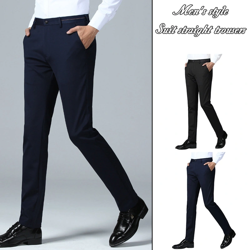 Elastic Anticrease Ice Silk Suit Pants NonIroning Anti Wrinkle High