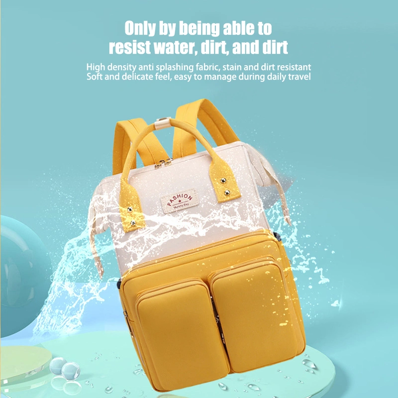 Fashion Mommy Bag Portable Large Capacity Mother Backpack Simple Travel Diaper Bag Rice and Pink