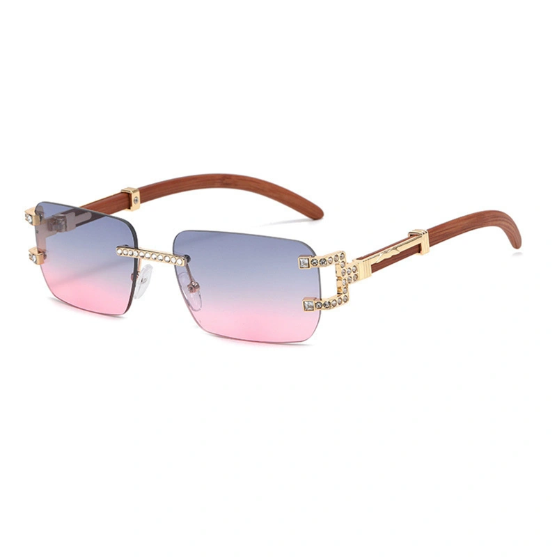 Stylish Driving Sunglasses Frameless Rectangular Lens Protective ...