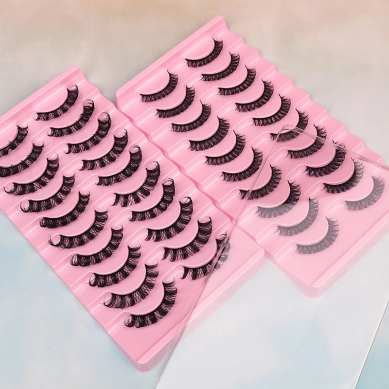 10 Pairs Fake Eyelashes Handmade Natural Long Thick Fluffy Artifical ...