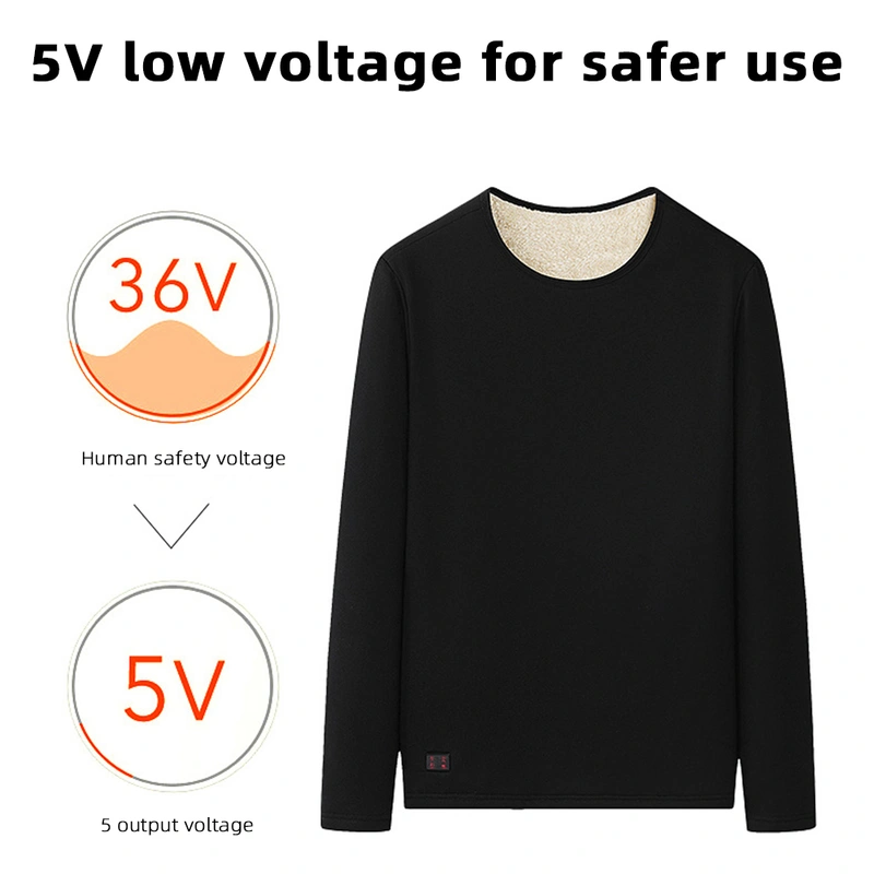 Electric Heating Thermal Underwear Set USB Charging Heated Top And