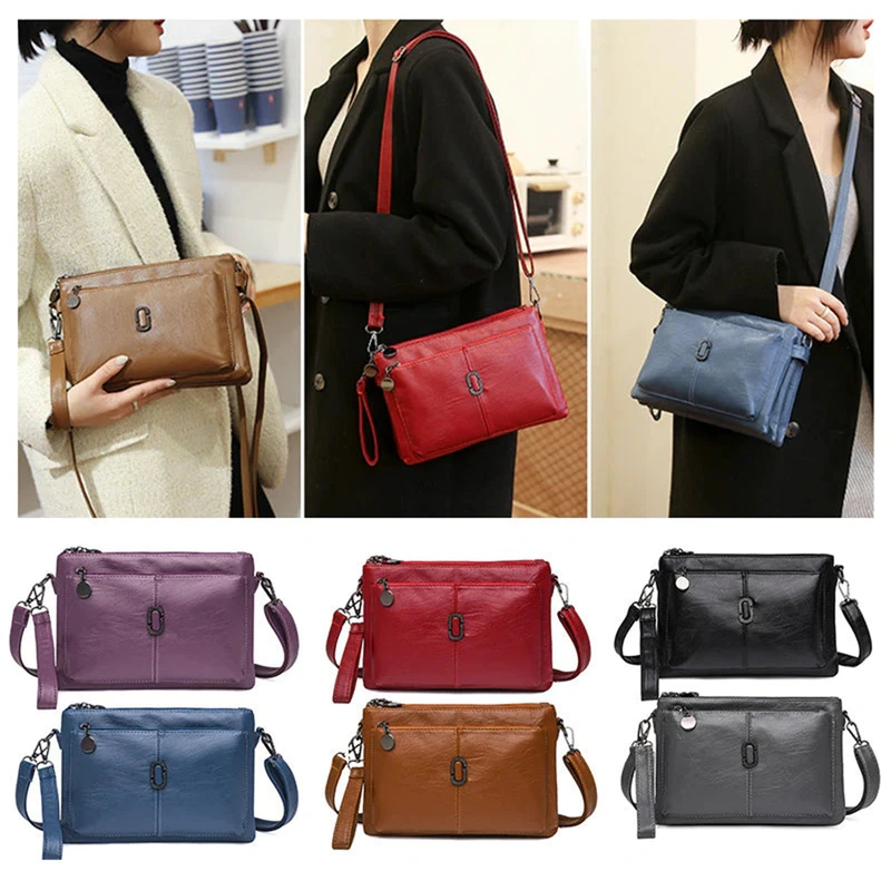 Female PU Leather Shoulder Bag Fashion CrossBody Bag Multipurpose