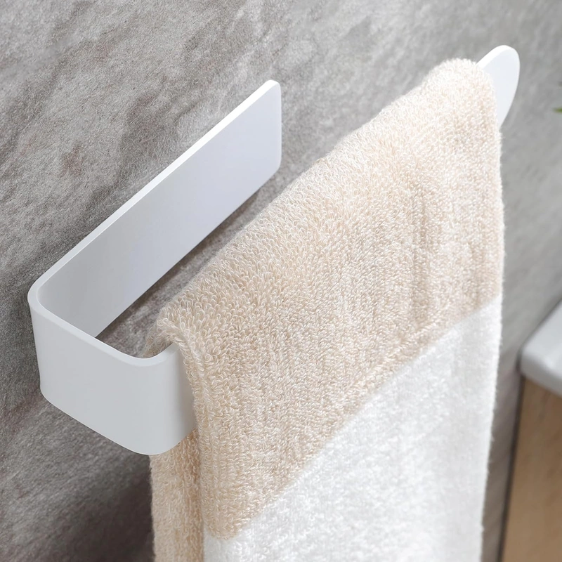Guo White Towel Rack, Self Adhesive Hand Towel Holder Towel Ring