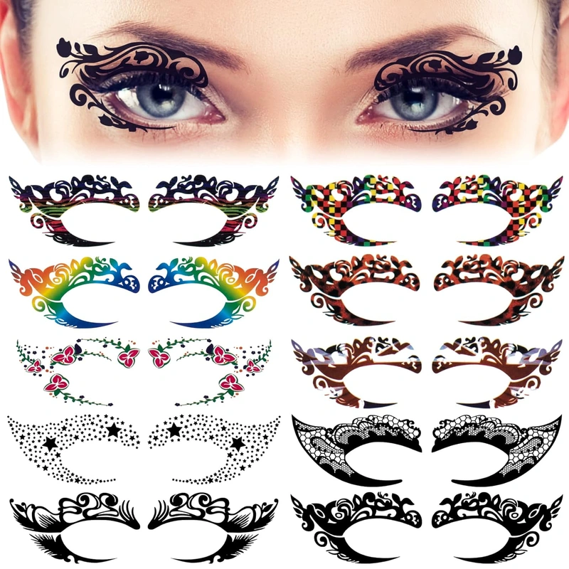 Fashion Laser Eyeshadow Party Rhinestone Sticker Face Stage Art Beauty Eye  Art DIY Eye Tattoo Sticker | Shopee Malaysia