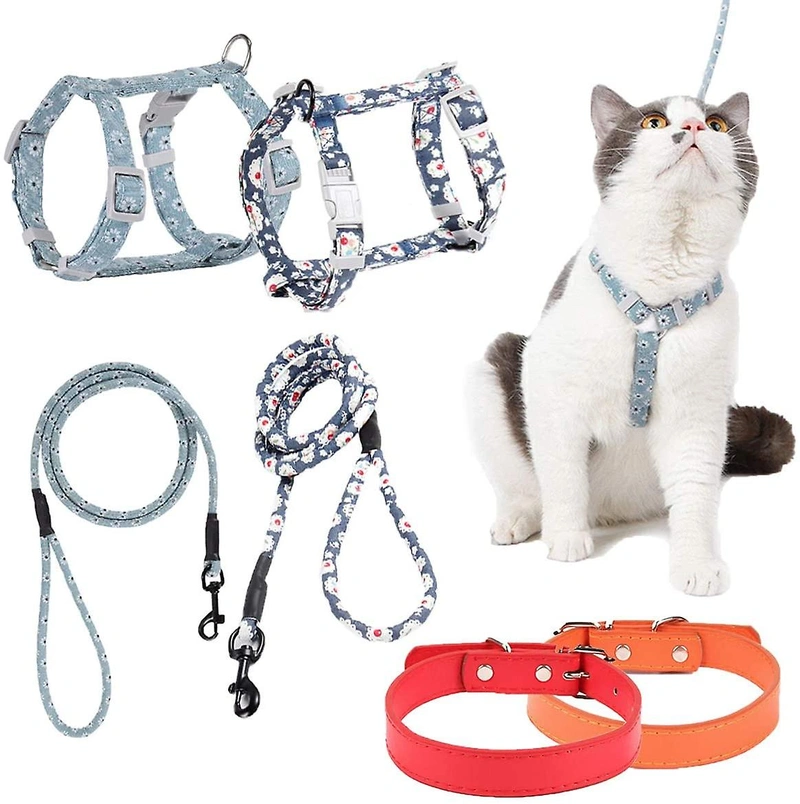 Guo 4 Pieces Cat Harness With Leash Adjustable Cat Harness And Leash