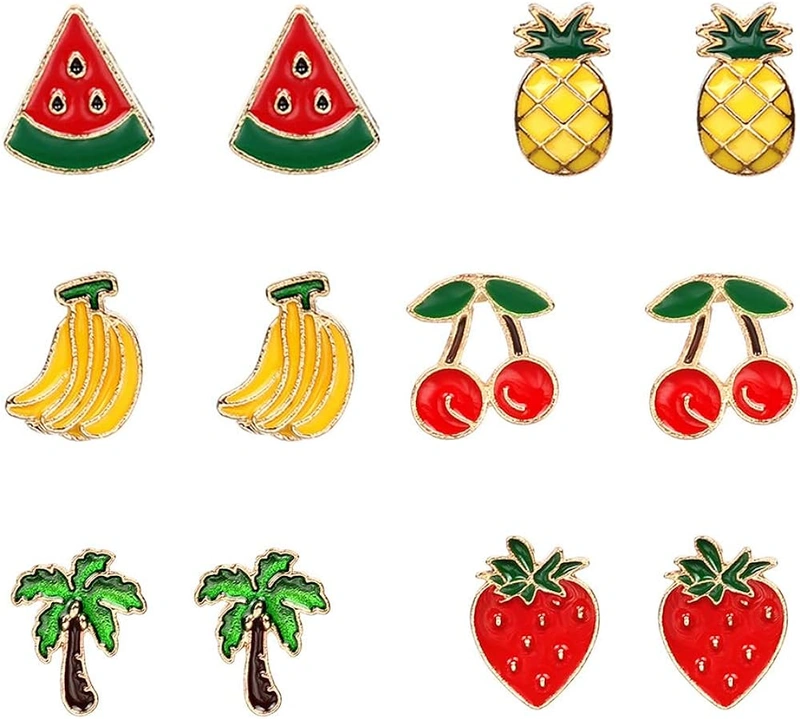 VEINTI+1 New Summer Jewelry Creative Funny Lifelike Fruits