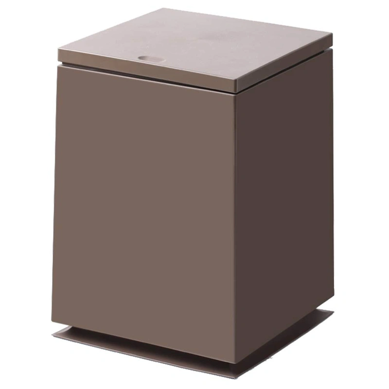 Guo PopUp Trash Can with Lid Brown Bathroom Trash Can Push Top