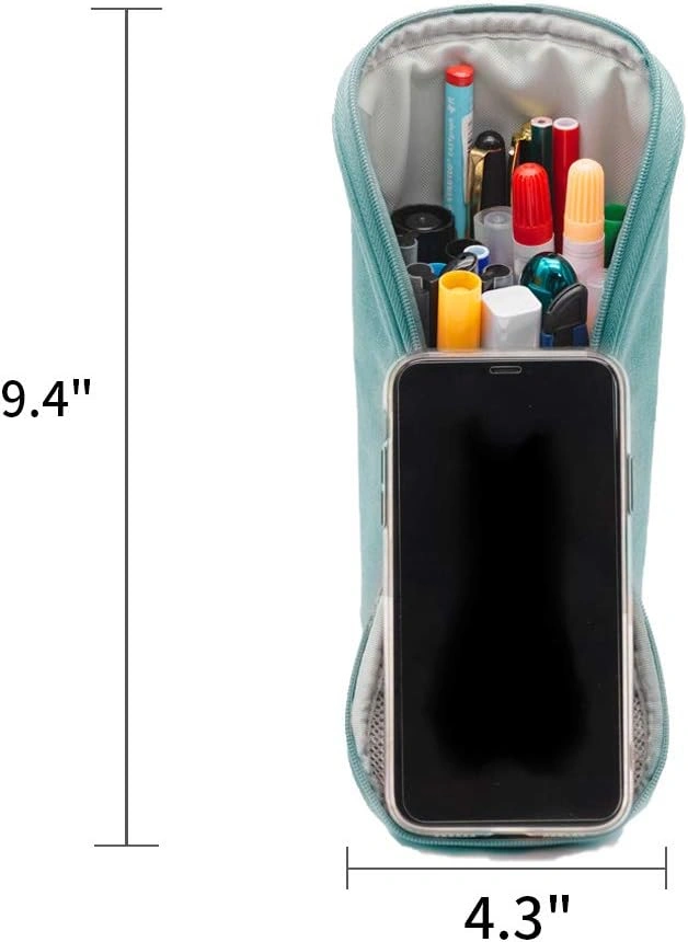 Guo Stand Up Pencil Case Canvas Standing Pencil Holder Pencil Pouch Pen