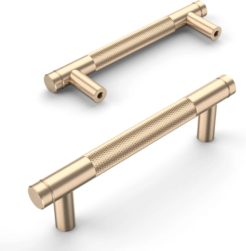 ZCtron 2 Pieces Gold Kitchen Handle 96mm Furniture Handles with Screws, for Desks