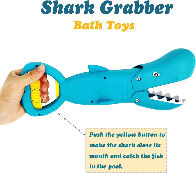 ZCtron Bath Toys,Shark Grabber Bathub Baby Toy Magnetic Fishing Games Playing Set,Floating Fish ...