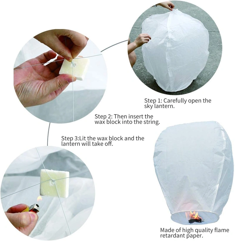 ZCtron Chinese Lanterns, 20 Pack Memorial Lantern, Made of