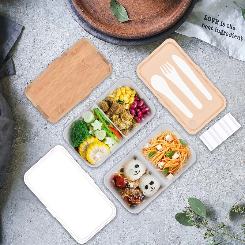 Guo 1200ML Bento Boxes, Japanese Lunch Boxes, 2 Stackable Food