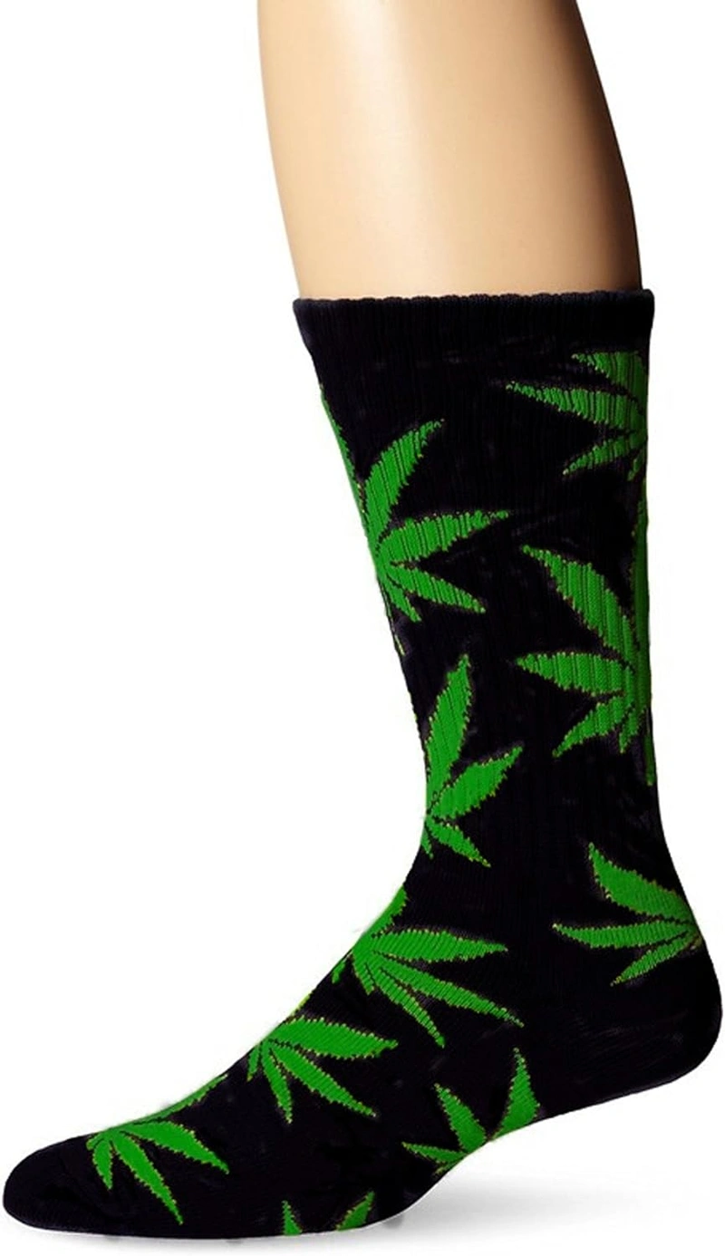 ZCtron Athletic Sports High Crew Socks for Men Women Marijuana Weed