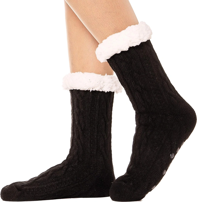 thumbnail image 2 of ANTSANG Women Slipper Socks Fuzzy Fluffy Cozy Cabin Winter 2 of 11