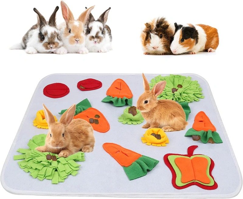 Guo 24" x 24" Rabbit Foraging Mat, Interactive Feed Game for Boredom