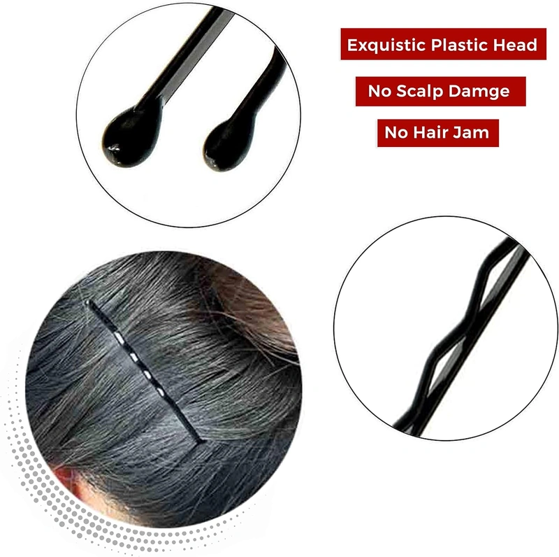 ZCtron Black Hair Pins 100 Pcs Black Bobby Pins Black Hair Grips , Bun