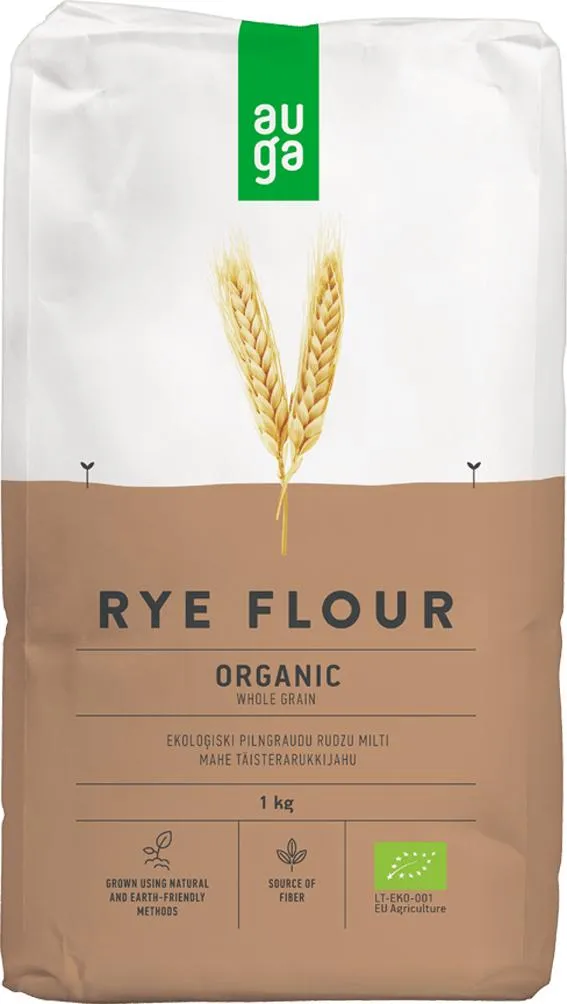 Auga Organic Whole Grain Rye Flour 1 Kg