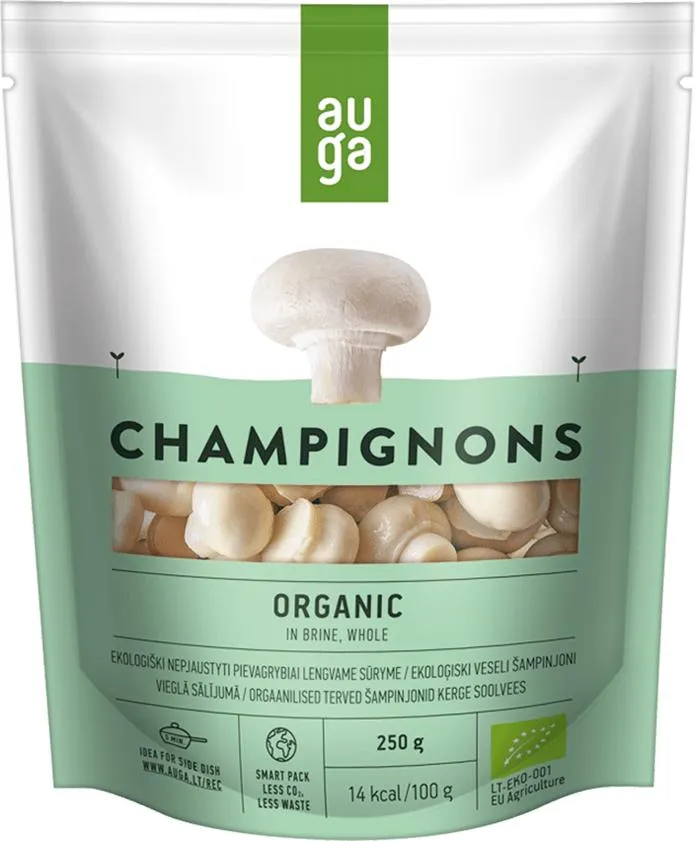 Auga Organic Champignons Whole In Brine 400 Gr