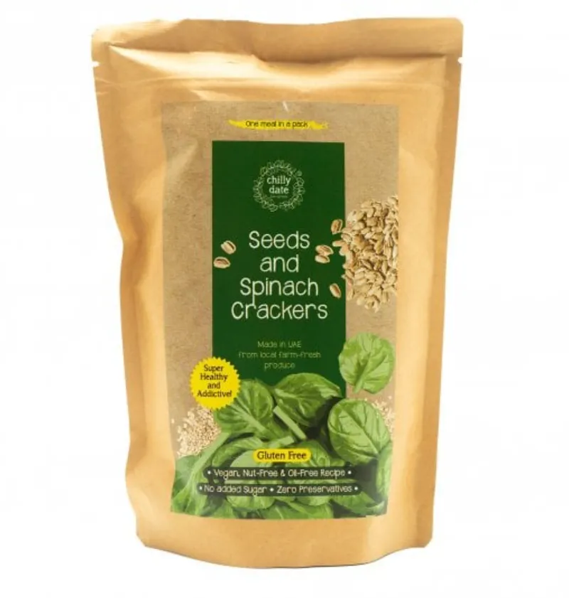 Chilly Date Seeds And Spinach Crackers 50 gr
