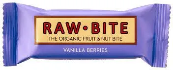 Rawbite Vanilla Berries Organic Bar 50 Gr