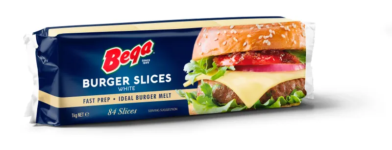 Bega Burger Uncolour Slice Cheese 1 Kg