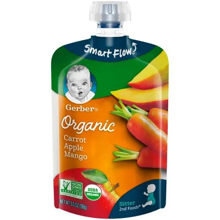 Gerber Organic Puree Carrot Apple Mango 99 Gr