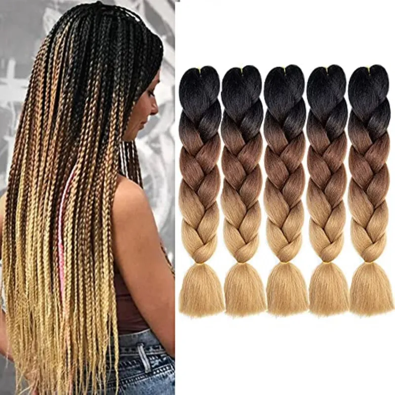 Msbelle Kanekalon Braiding Fiber Jumbo Hair Extension Multicolor 24Inch 5- Piece | Wholesale | Tradeling