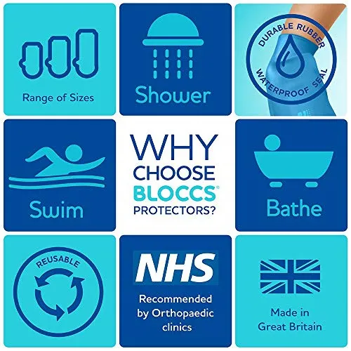 Bloccs Waterproof Plaster Cast Cover for Leg Blue Adult Full Leg AFL76