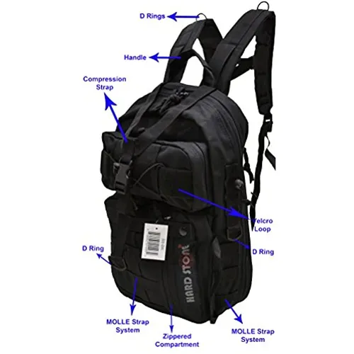 Explorer Tactical Hydration Ready Backpack Black 17 Inch B8BK