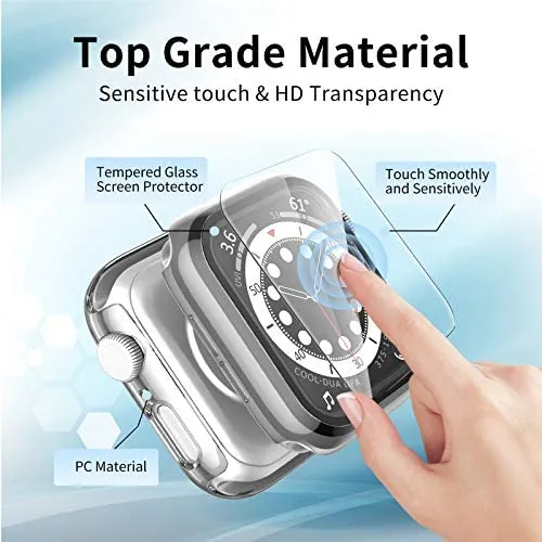 Ymhml Tempered Glass Screen Protector Cover for All Apple Watch Red and