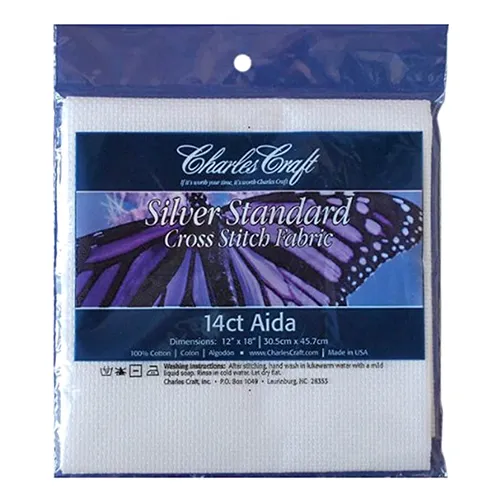 DMC Silver Standard Cross Stich Fabric White 12 x 18Inch ‎CR3406750