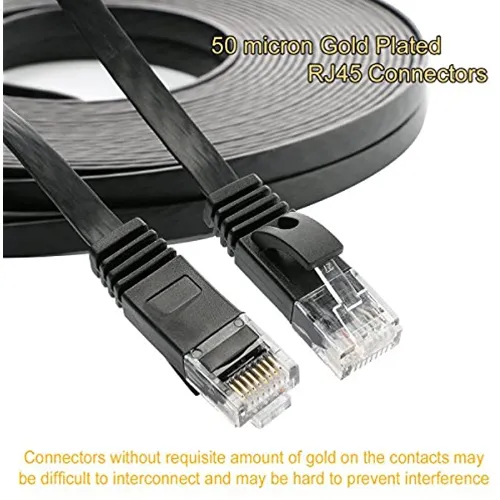 Jadaol High Speed Cat 6 Cable Black 25Ft Jacat625Ftba