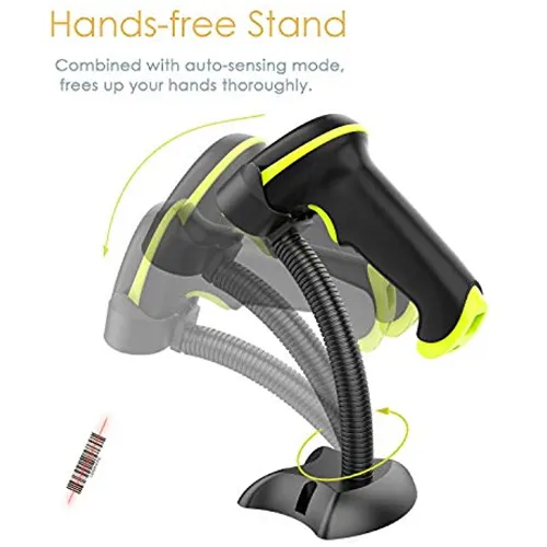Nadamoo Wireless Barcode Scanner with Bluetooth Black and Yellow 10.11