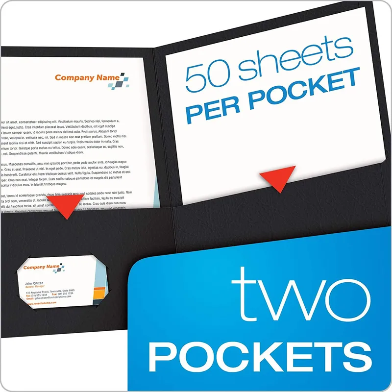 Oxford Twin Pocket Folders, Letter Size, Black, 25 per Box (57506)