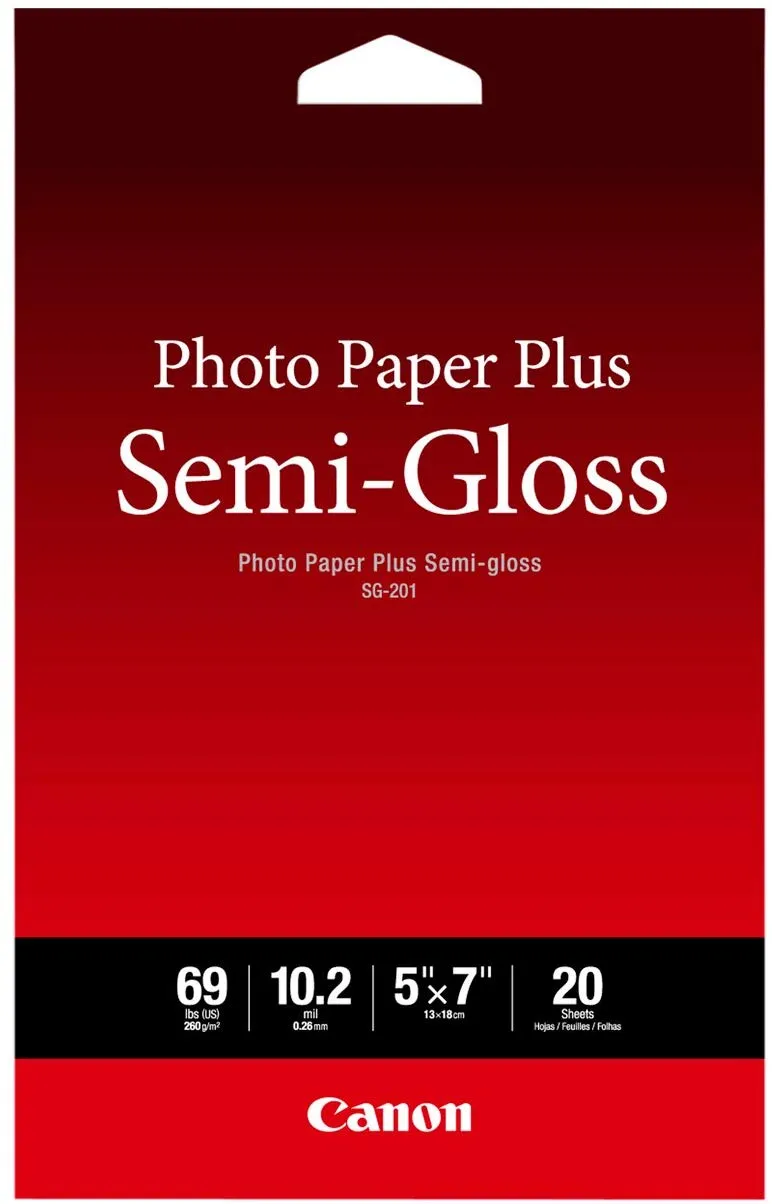 Canon Photo Paper Plus Semi-Gloss 5 x 7 (20 Sheets) (SG-201 5X7)