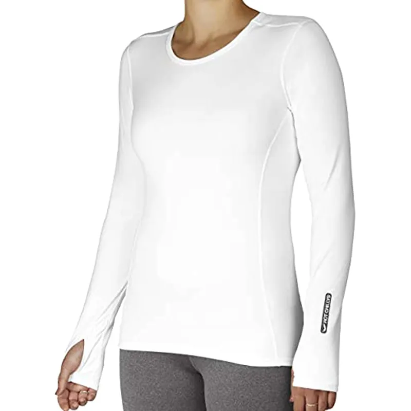 Hot Chillys MicroElite Crewneck Base Layer Top for Women White Extra