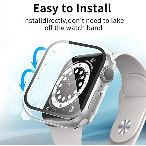 Ymhml Tempered Glass Screen Protector Cover for All Apple Watch Red and