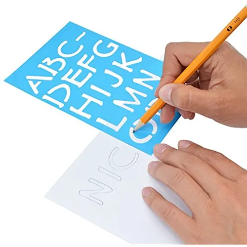 Westcott Letter Craft Lettering Stencil Transparent 3/4 x 1 Inch 15816