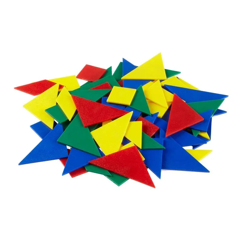 hand2mind Plastic Tangrams Manipulative Set for Math Puzzles Pack of 24 